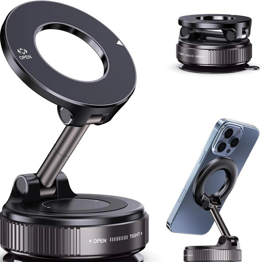 360° Magnetic Suction Cup Car Phone Mount – Hands-Free Dashboard & Windshield Holder